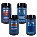 Sheer Ultimate Stack - Supplément DHEA pour hommes DHEA 100mg & supplément à l'oxyde nitrique et Shred & Sheer Alpha