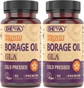 DEVA Vegan Vitamine, Borage Öl 500mg, Quelle von Omega-6 Fettsäuren GLA (Gamma Linolensäure), Kalt-Pressed & Unrefined, 90 Tabletten (Pack von 2)