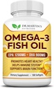 Omega 3 Fischöl 3750mg Triple Strength | EPA 1200mg + DHA 900mg Fettsäuren | Fischöl Omega 3 Supplement | fördert gesundes Herz, Immunsystem, Augen, Haut und Gehirn Funktion | 180 Burpless Softgels
