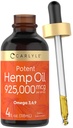 Carlyle Hanf Seed Oil 925.000 mcg | Hohe Potenz | Enthält Omega 3,6,9 | Kaltgepresst | Vegetarisch, Non-GMO, Glutenfrei