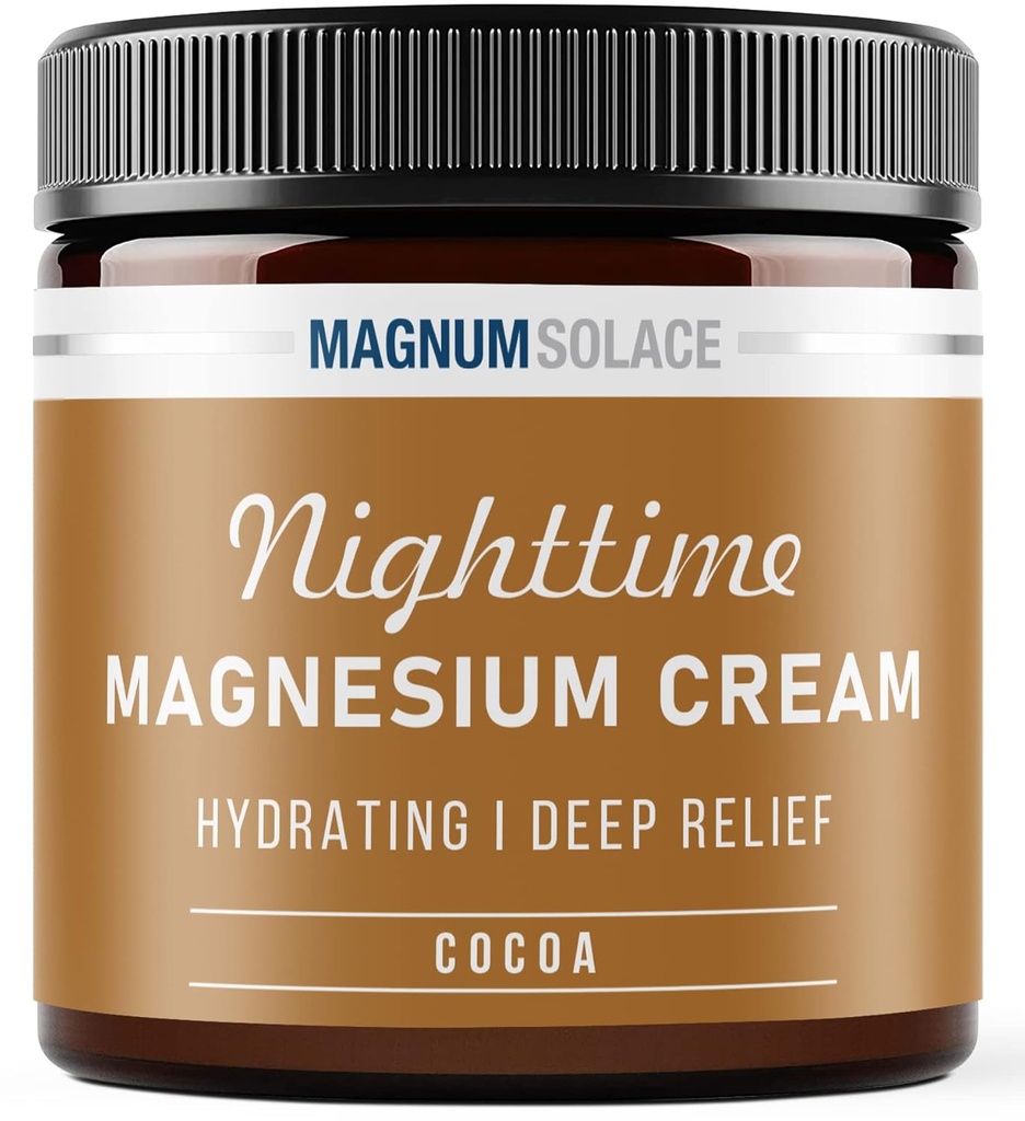 Magnesium Cream – Nighttime Magnesium Lotion – Apply to Legs, Buttocks, Arms oder Chest – Topical Magnesium Chloride – USA Made and Safe for Kids (Cocoa)