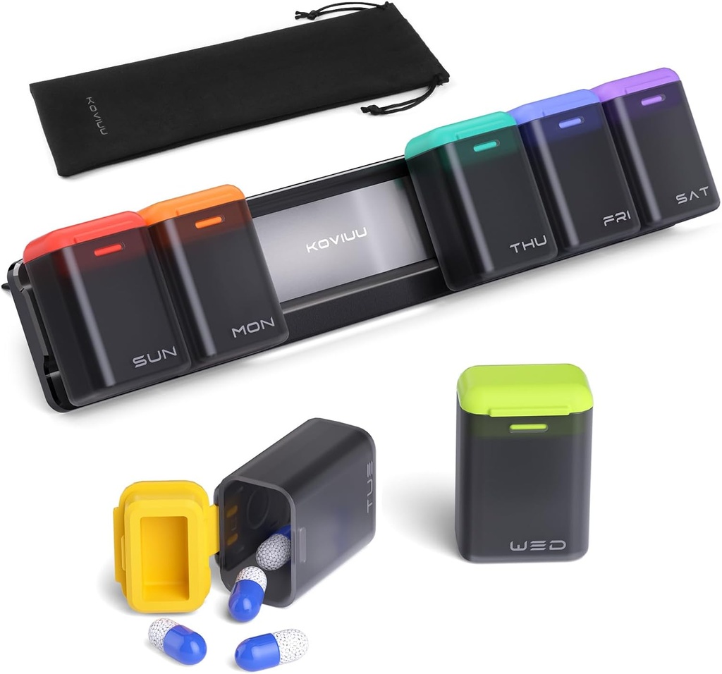 Weekly Pill Organizer 3 Mal pro Tag (Schwarz) und Wöchentliche Pille Organizer 1 Mal pro Tag (Schwarz)