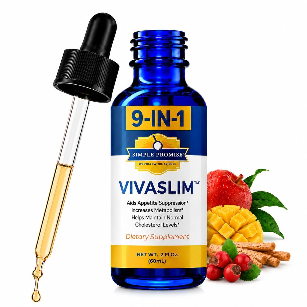 Simple Promise VivaSlim - Supplément liquide avec racine de Maca, Rhodiola Rosea et mangue africaine - soutient le métabolisme, le contrôle de l'appétit et la gestion du poids - 2 fl oz