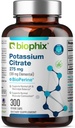 Biophix Kalium Citrat 275 mg mit BioPerine 300 Veggie Kapseln - Unterstützt Elektrolyt Balance, Nerve., Muskelfunktion und Herzgesundheit