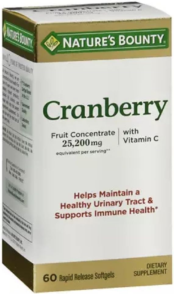 Nature's Bounty Cranberry Nahrungsergänzung 60 Weichgel (Pack mit 4)