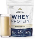 Ancient Nutrition Grass Fed Whey Protein, 23g Protein, Hydrolysed Collagen Peptides, Organic Regenerative A2/A2 Milk Protein (35 Servierungen, Vanilla Bean)