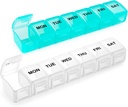 Kleine Pille Organizer 2 Mal am Tag, 2 Pack 7 Tage Pille Box 1 Mal am Tag, Reisen Freundliche Tag Nacht Vitamin Organizer, Wöchentlich PM Pille Fall Container