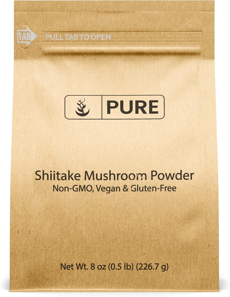 PURE ORIGINAL INGREDIENTS Shiitake Pilz (8oz) Schwarzwald Pilz, Kräuterextrakt, Traditionelle Ergänzung.