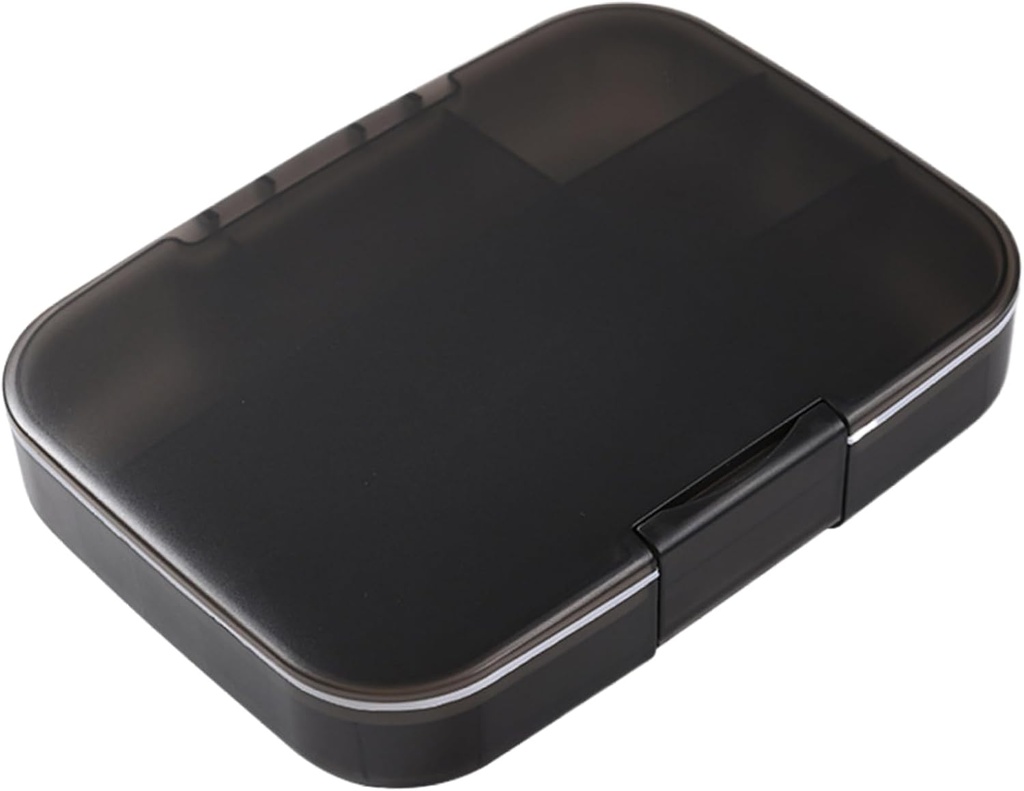 Grand Organisateur Pill 9 Compartiments Pill Case Imperméable Pill Box with Amovible Partition Portable Tablet Box for Fish Oil, Vitamine Supplement Tool