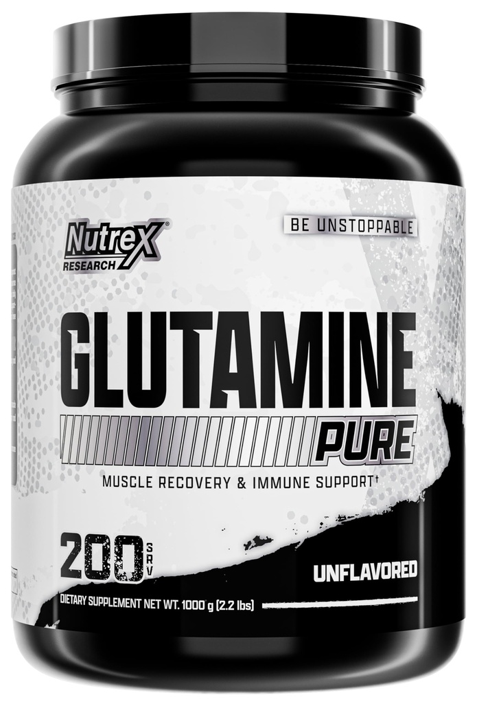 Recherche sur les éléments nutritifs Poudre de L-glutamine - 200 portions - Sans saveur pure, sans OGM et sans gluten