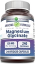 Erstaunliche Formeln Magnesium (Glycinat) 120 mg pro Servierergänzung | Veggie Kapseln | mit Magnesium Glycinat | Non-GMO | Glutenfrei (240 Zähler)