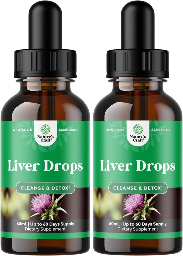 Leberstütze Milchdistel Tincture - Kräutermilchdistel flüssige Mischung mit Astragalus Wurzel für Leber Detox Cleanse & Repair - Saubere Detox Tropfen mit Shiitake Maitake & Cordyceps (2 Packung)