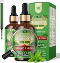 Organische Chlorophyll-Flüssigtropfen Liposomal für Damen und Herren, 6-in-1 Grüns Superfood Vegan Chlorophyll w/Spirulina, Weizengras, Vitamin C B12 A für inneres Deodorant*, Energie, Verdauung, 2Packs/4 Fl Oz