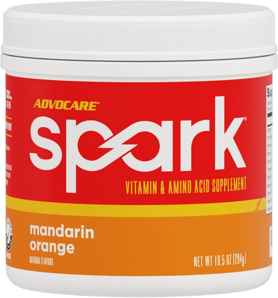 AdvoCare Spark - Energy Drink Mix - Vitamin & Amino Säure Supplement - Unterstützt Energie & Fokus - Tragbare Immununterstützung - Zuckerfrei - Mandarin Orange (10,5 oz)