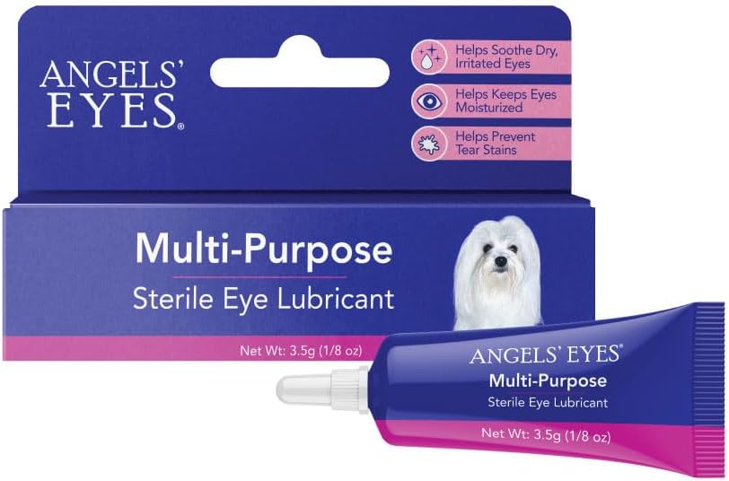 ANGELS' EYES Multi-Purpose sterile Augenschmiermittel | Beruhigt trockene unruhige Augen | Sicher für Hunde und Katzen | Feuchtigkeitsspenden und hält trocken, juckende Augen | Tränen und Entladung | 3.5g