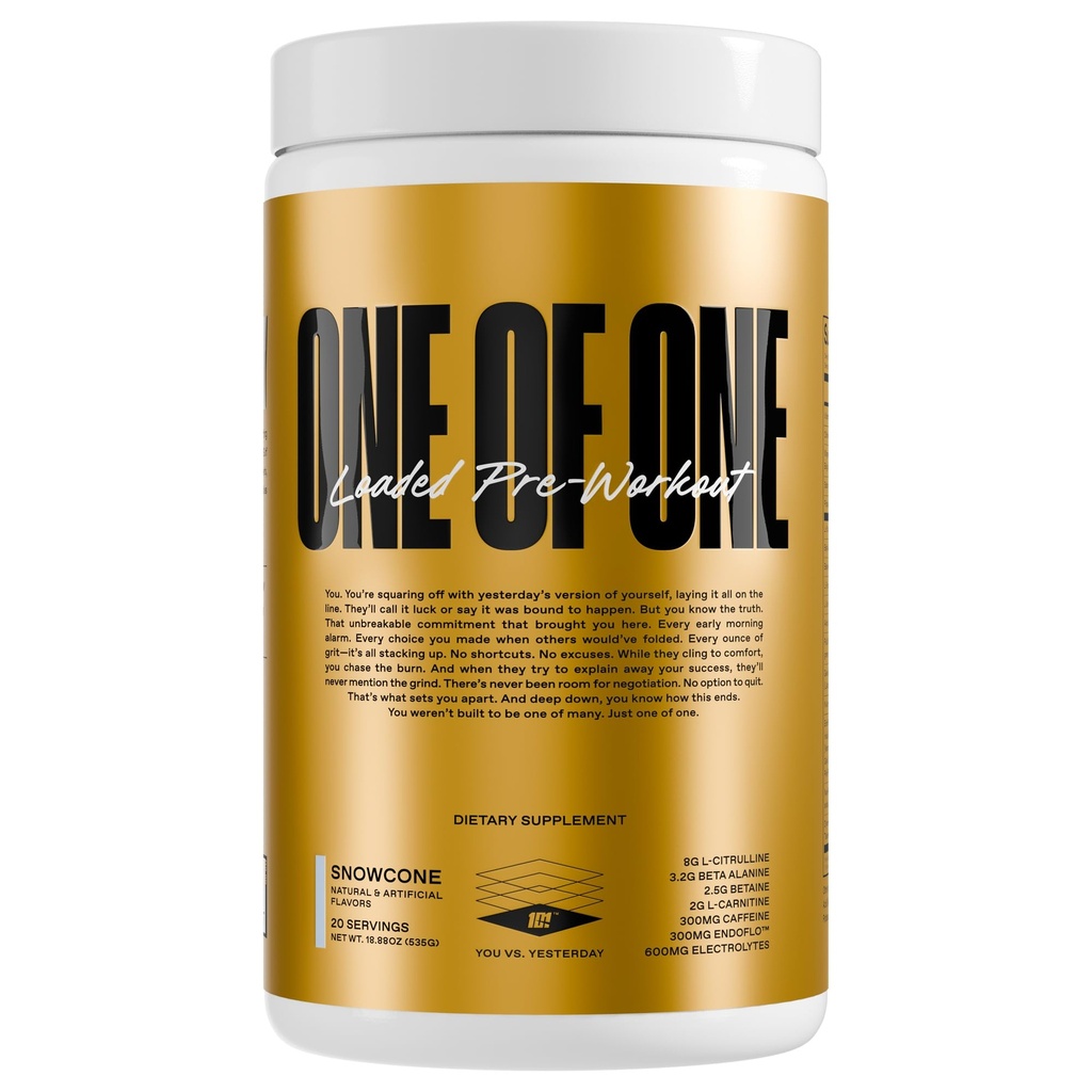 L'un des pré-entraînements chargés – énergie élevée, focus et endurance avec EndoFloTM, Genius PureTM Alpha GPC, NeuroRushTM, Dynamine®, Pas de crash, sans gluten – Cône de neige