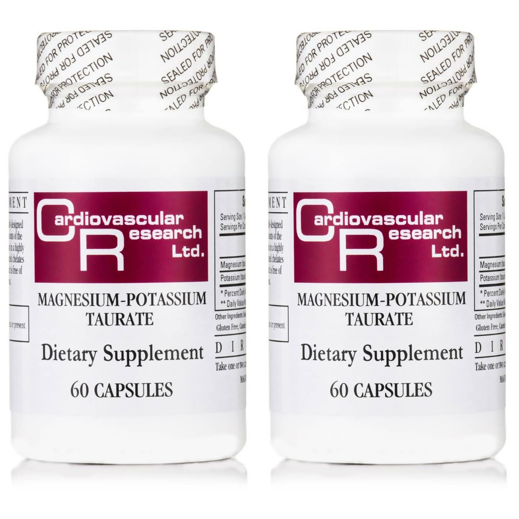 Herz-Kreislauf-Forschung Magnesium-Potassium Taurate - Patent Pending - 60 Veggie Caps X 2 Flaschen