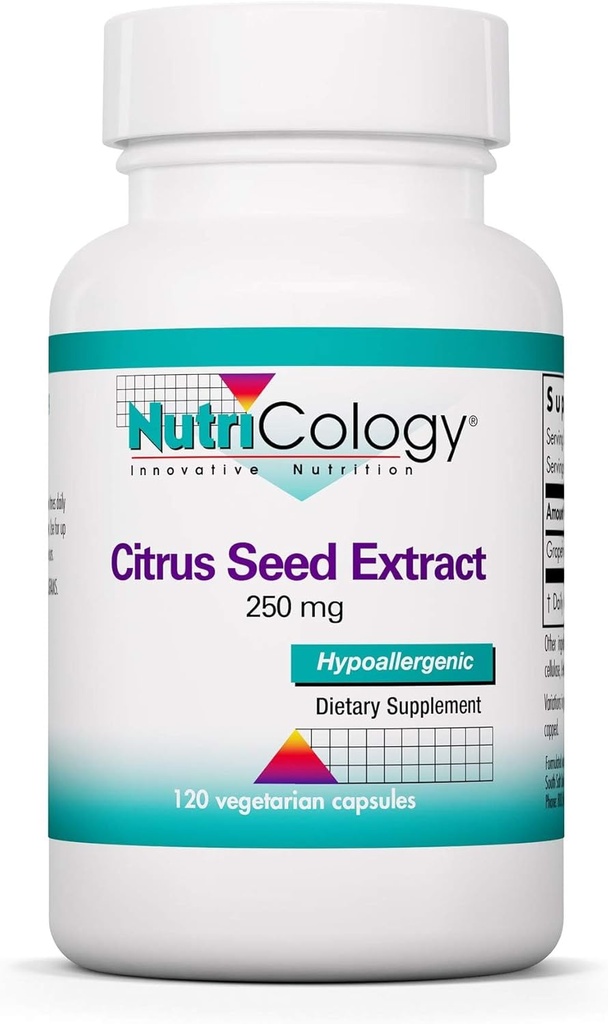 Nutricologie Supplément extrait de graines d'agrumes - Extrait de graines de pamplemousse 500mg, soutient la fonction métabolique, sans contaminants, capsules végétariennes - 120 Compte