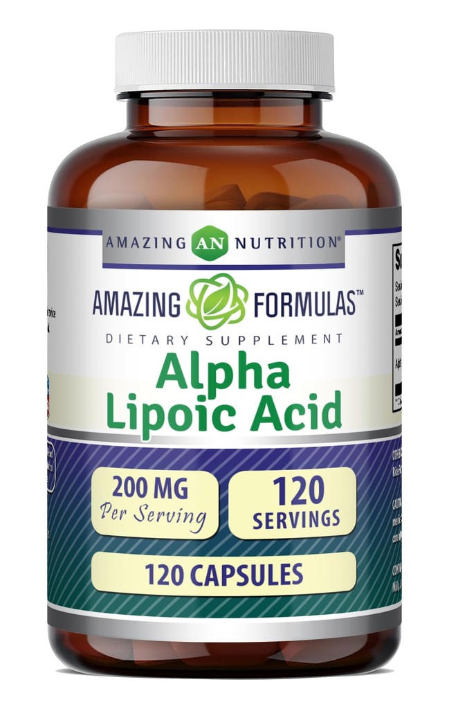 Erstaunliche Formeln Alpha Lipoic Säure | 200 Mg Aminosäure Ergänzung | Kapseln | Non-GMO | Gluten-Free | Made in USA (1 Pack | 120 Count)