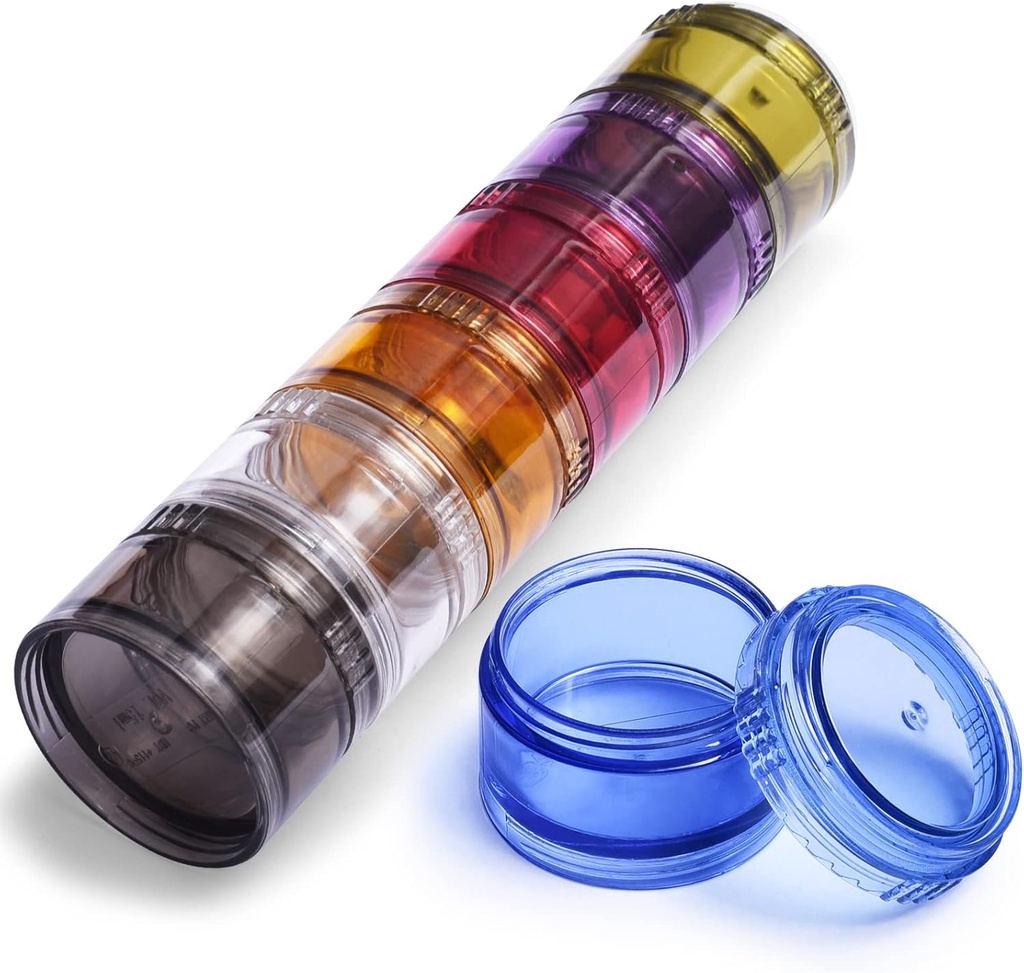 Pocket cylindrique Pharmacie de l'humidité-Proof Pillet de voyage Organisateur Combinaison gratuite de sept couleurs Pillet Box 7 Jour