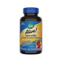 La nature est vivante ! Hommes 50+ Multivitamine complète, supporte les systèmes de corps multiples*, supporte l'énergie cellulaire*, les vitamines B de haute puissance, sans gluten, 130 comprimés (paquetage mai vary)