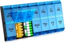 XL Large Weekly Pill Organizer 2 Mal am Tag, extra große 7 Tage Pille Box Am Pm, Daily Pill Case Medicine Organizer mit 14 Komponenten, Tagesnacht Pille Container für Fischöle, Vitamin, Supplement