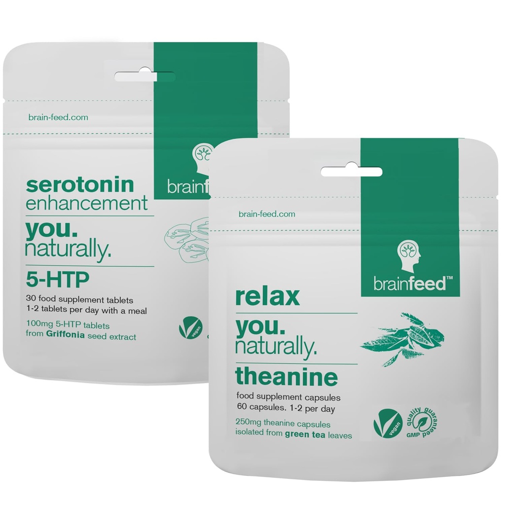 Suppléments de sérotonine et naturel l théanine.