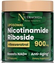 Liposomal Nicotinamid Riboside 900mg Resveratrol & Quercetin – NAD Ergänzung Plus für Anti-Aging, Cellular Energy & Verbesserung der Gesundheit- 80 Kapseln