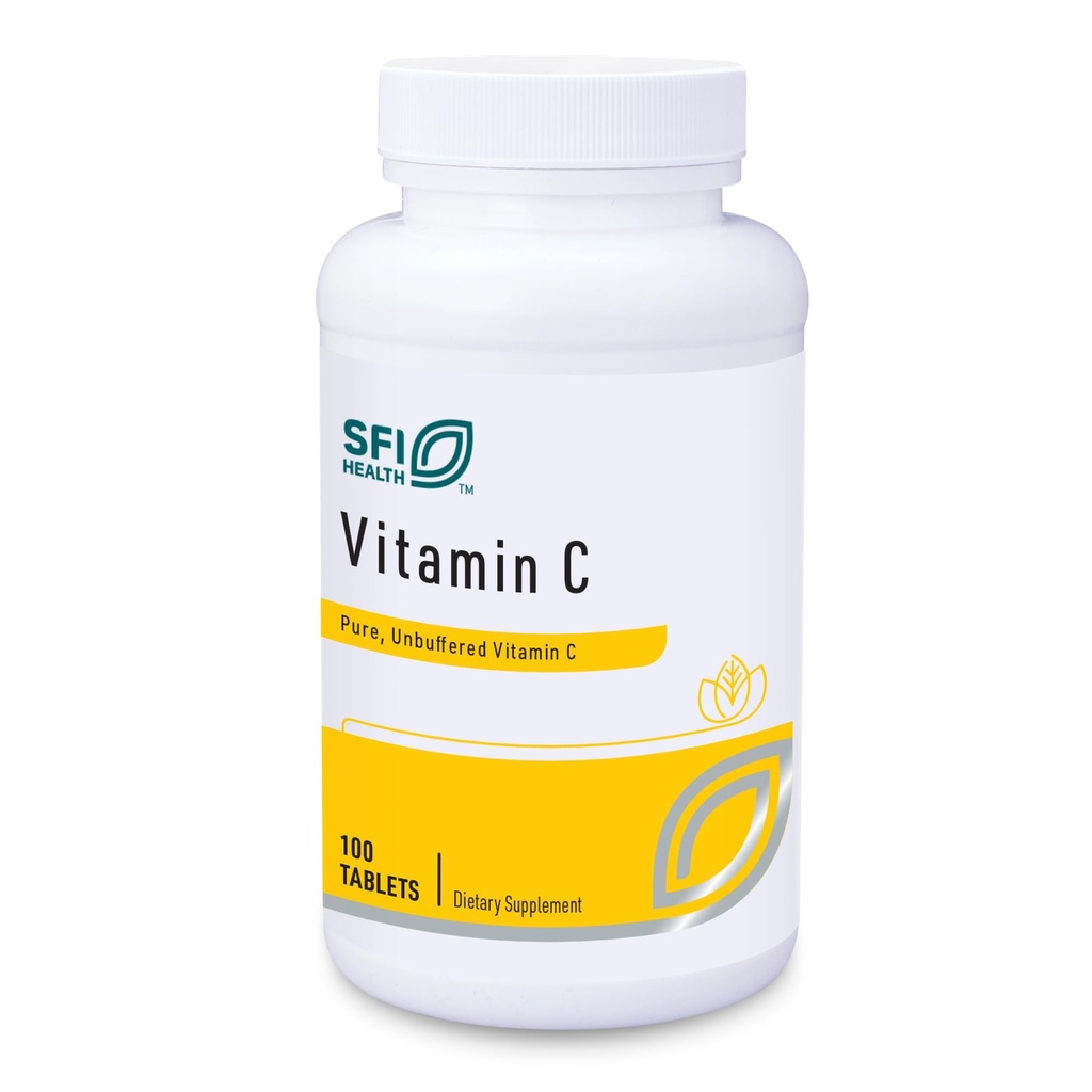 Klaire Labs SFI Health Vitamin C - 1000 Milligramme L-Ascorbinsäure in beschichteten Tabletten zum Schutz vor Oxidation (100 Tabletten)
