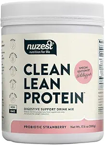 Nouzest Bethany's Pantry Digestive Support Protein - Probiotiques pour la santé digestive – Fraise - Protéine de lean propre - Poudre de protéines de pois végétaliens premium – base végétale - 20 portions, 1,1 lb