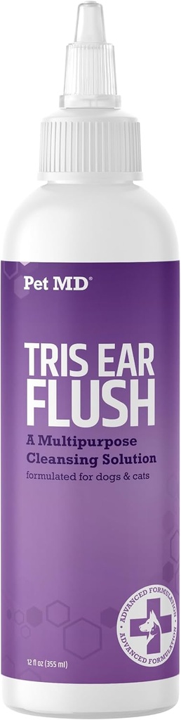 Tier MD Tierversuche Flush Cat & Dog Ear Cleaner - und Infektionsbehandlung mit Ketoconazol 12 Unze