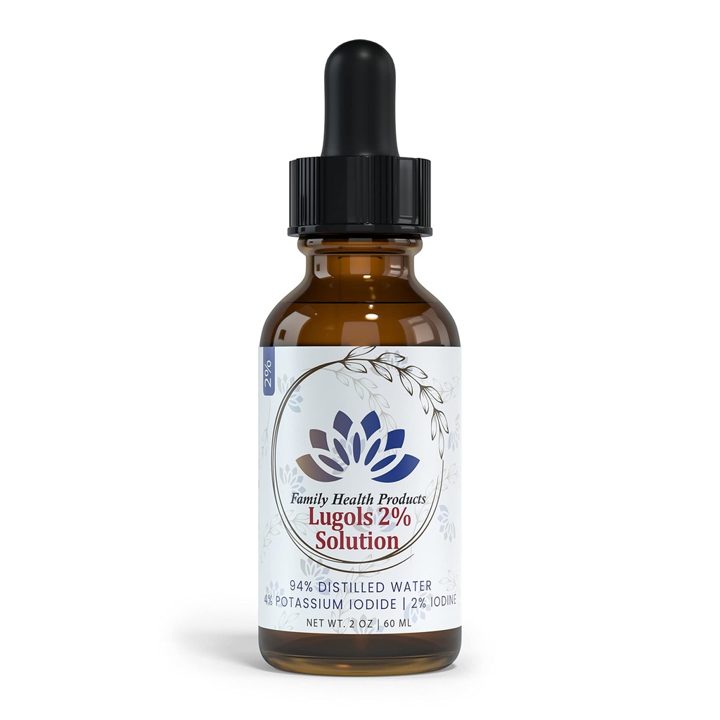 Produits de santé de la famille-Lugols Solution d'iode 2% Iodine gouttes Solution d'iode de potassium 2% gouttes liquides, rouge, boîte de 1