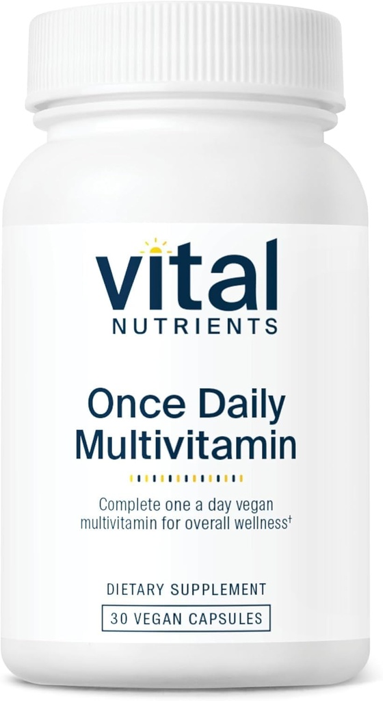 Vital Nährstoffe Einmal täglich Multivitamin | Vegan Multi für Frauen & Männer | Allergen-Free | 19 Essential Vitamine + Antioxidantien für Augen- und Herzgesundheit | Gluten, Dairy & Soy-Free | 30 Kapseln
