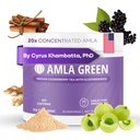 Amla Powder & Immunity Blend Superfood Supplément avec Elderberry, 20x Ultra Concentré Amla, Immune Support, Fabriqué avec Ginger, cannelle, menthe poivrée, fraises indiennes, immunité, 30 portions
