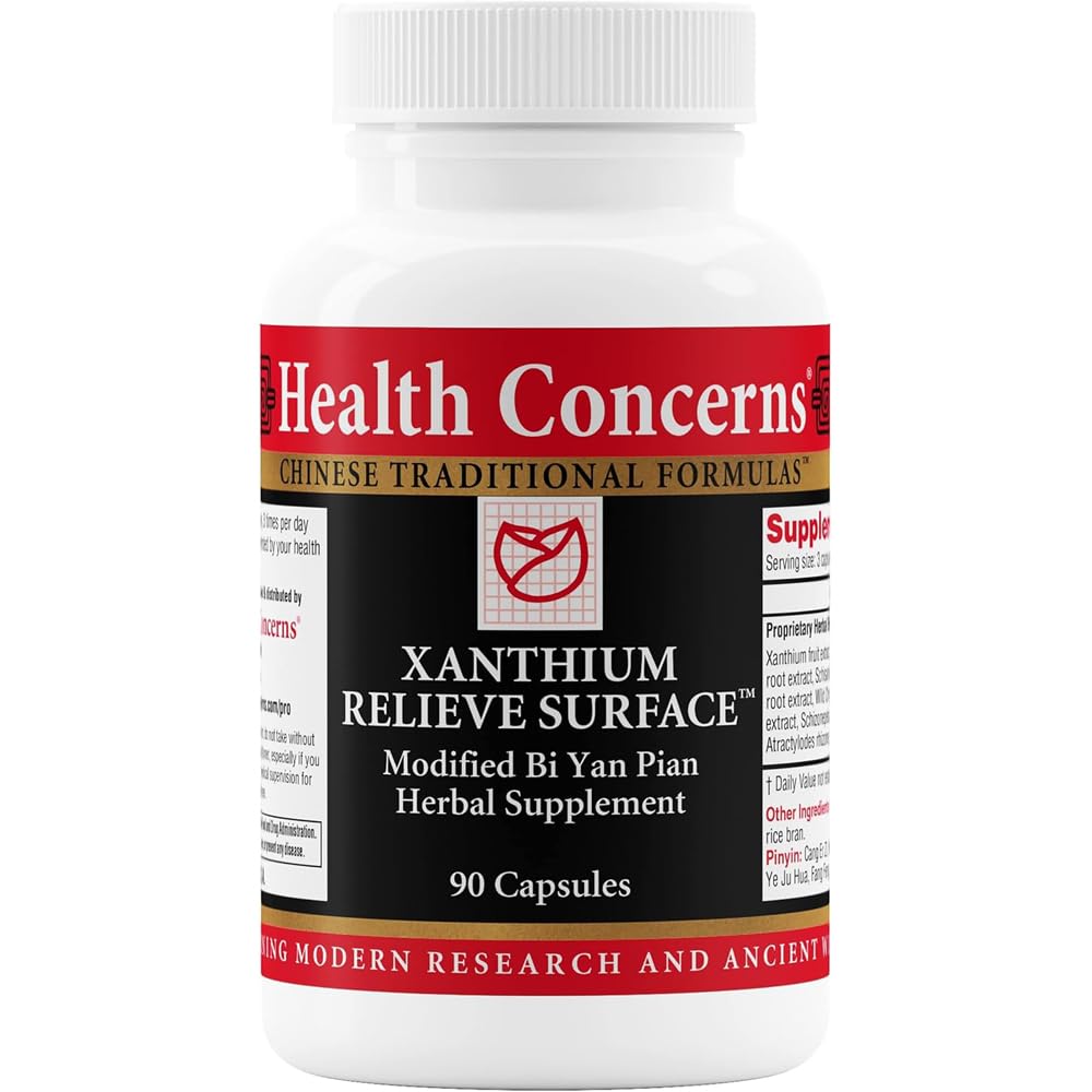 Gesundheit Besorgt Xanthium Relieve Surface - Immununterstützungsergänzung - Phlegm, Sinus Allergy, Nasal Congestion & Skin Rash Support - Kräuterergänzung mit traditioneller chinesischer Formel - 90 Kapseln