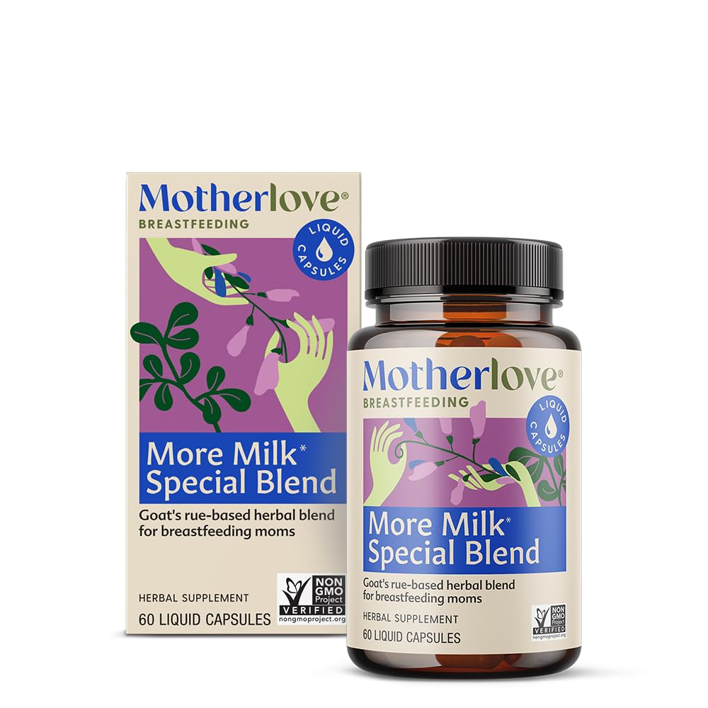 Motherlove Plus Mélange spécial de lait (60 capsules liquides) Supplément d'allaitement à base de plantes avec/vote , Rue pour construire tissu mammaire et soutenir l'approvisionnement en lait maternel — non-OGM, herbes biologiques, végétalien, casher, sans soja