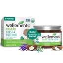 Wellements Organic Baby Chest & Fuß Rub für 3 Monate + (1.8 Fl Oz) | Beruhigt &amp; Komfort | Baby Stau Relief* mit Eucalyptus und Lavender | Frei von Petroleum, Menthol und Künstlichen Duft