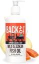 BACK 40 Chiens Huile de poisson sauvage de l'Alaska pour chiens, peau et manteau Supplément pour chiens et chats, Oméga-3-Rich Salmon and Pollock Oil, EPA & DHA Huile de saumon pour chiens pour cerveau, coeur et articulations 16 fl oz (473 ml)