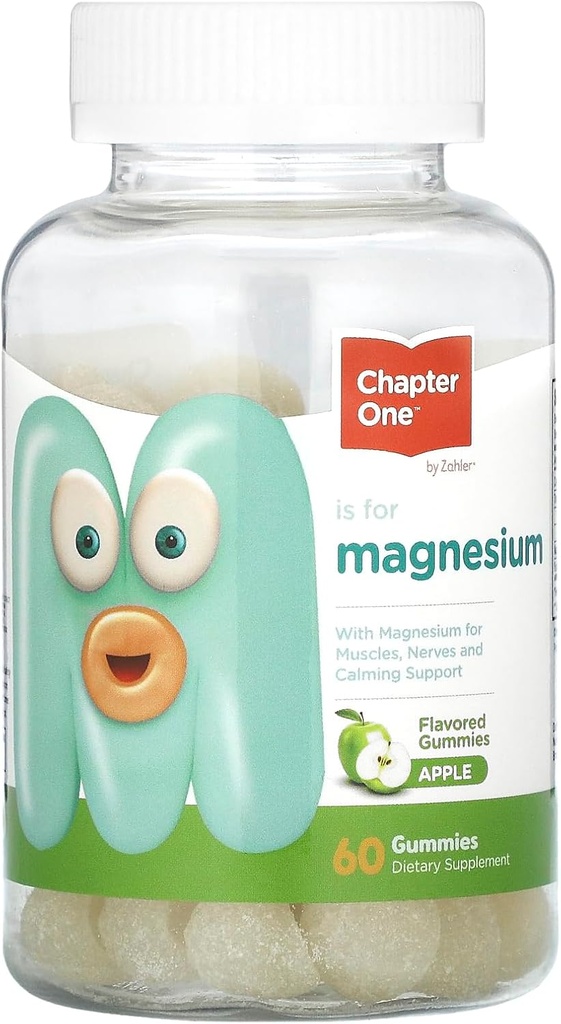 Kapitel Ein Magnesium-Gummi für Kinder & Erwachsene - Natürliche Kalm-Gummien - Kalm Magnesium Citrat - Knochen und Muskel-Funktion Ergänzungen für Kinder & Erwachsene - Mood-Unterstützung, Kosher Apple Flavor (60)