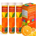 Vitamine C Comprimés effervescents 1000mg avec Magnésium Zinc Vitamine E & Potassium Vitamine C Efervescente 60 Tableaux 3 Pack Vitamine C