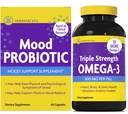 InnovixLabs Mood Probiotic & Triple Omega Bundle Mood Probiotic (60 capsules) Triple Strength Omega-3 Fish Oil (200 Softgel). Soutient le cerveau, les articulations et la santé immunitaire*