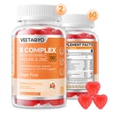 B Complex 50 Gummies ,Methylierter B-Komplex mit Vitamin C,Choline & Zink - Aktiver methylierter B-Komplex für Energie, Methylierter Träger - Alle B Vitamine - B1,B2,B3,B5,B6,B7,B9,B12 - Zuckerfrei,120 Zähler