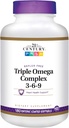 21. Jahrhundert Nahrungsergänzung Triple Omega Complex 3-6-9 Enteric beschichtete Softgels, 180-Count Flaschen (Pack von 2)