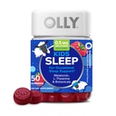 OLLY Enfants dormant Gummy, aide occasionnelle au sommeil,* 0,5mg Melatonine, L-Theanine, framboise aromatisée, approvisionnement de 50 ou 25 jours - 50 Nombre