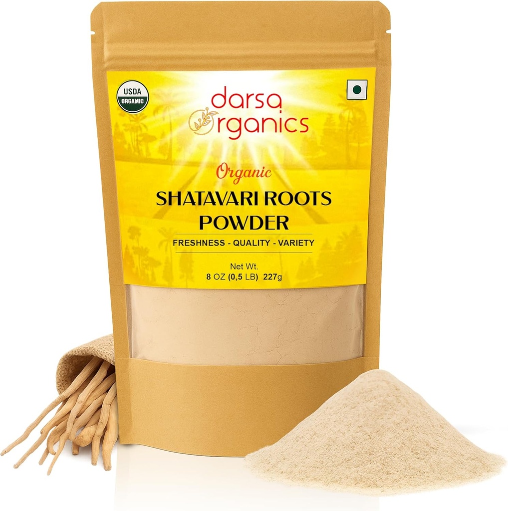 Shatavari Powder 8 oz, USDA Organic Certified Asparagus Racemosus, Ayurvedic Kräuter für Frauen Gesundheit, Hormonal Balance & Vitalität, Groß für Tee & Smoothies, Non-GMO, Vegan, Kosher