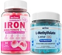 L-MéthylFolate 15mg + Bisglycinate de fer 26mg Gommies remplies