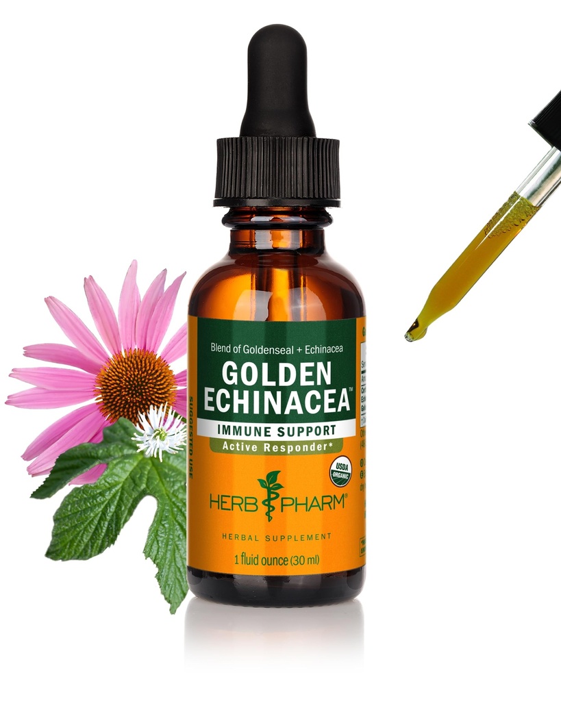 Extrait liquide d'échinacée d'or biologique certifié Herb Pharm pour le support du système immunitaire - 1 once (DGOLDEN01)