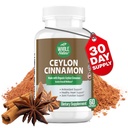 Cinnamon Kapseln 1200mg. Organic Ceylon Cinnamon Supplement, Cinnamon Pillen unterstützen Herz, Gehirn, Knochen, Gelenk, Stoffwechsel. Echtes Cinnamon-Pulver, Non-GMO, Glutenfrei, Vegan 60 ct (1)