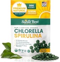 Sunlit Best Chlorella Spirulina Tabletten - Organic USDA, Premium Spirulinas und Chlorella Kapseln 500 Pillen - Chlorellas Natural Superfood mit Spirulina Algae, Enzyme Chlorophyll & Vegan Protein