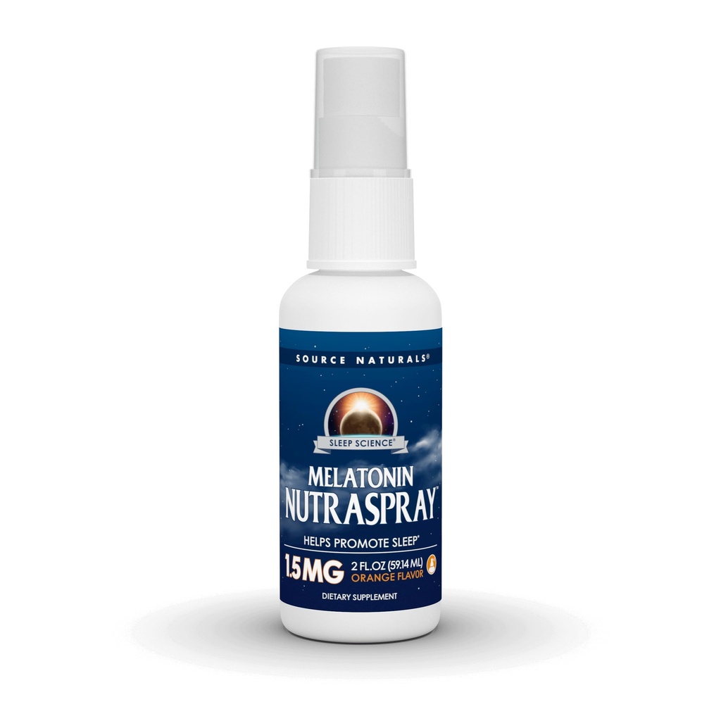 Source Naturelle Science du sommeil Mélatonine NutraSpray - Aromatisé à l'orange - 1,5 mg - 2 oz fluidisé